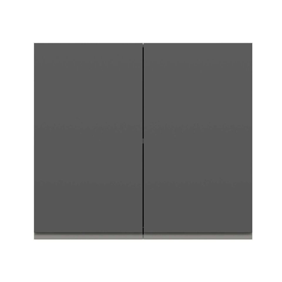 Alvinka Mutfak Modül Hg_J Üst 2Dk1R 80-H72Cm Dolap Beyaz Antrasit Mdf