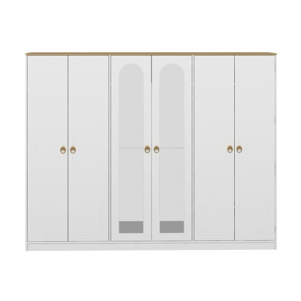 Lotus Bohem Tarz 6 Kapaklı Gardrop - Artisan/Beyaz