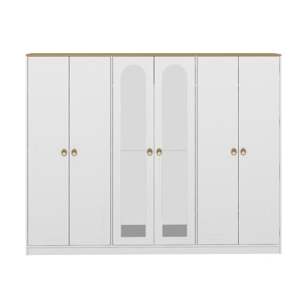 Lotus Bohem Tarz 6 Kapaklı Gardrop - Artisan/Beyaz