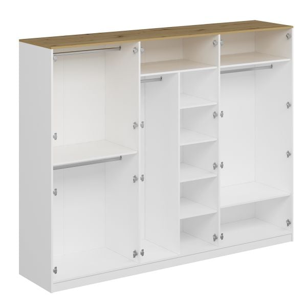 Lotus Bohem Tarz 6 Kapaklı Gardrop - Artisan/Beyaz