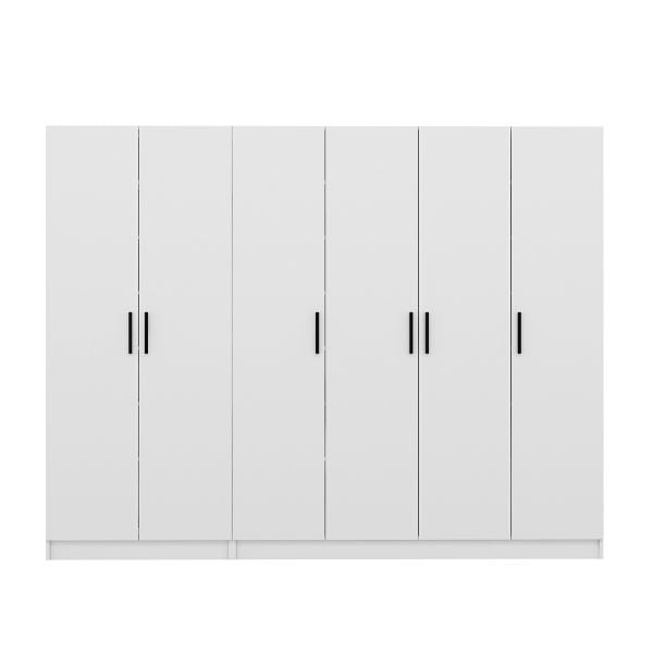 Minar Kale 210 Cm 6 Kapaklı 4B Raf Portmanto Beyaz