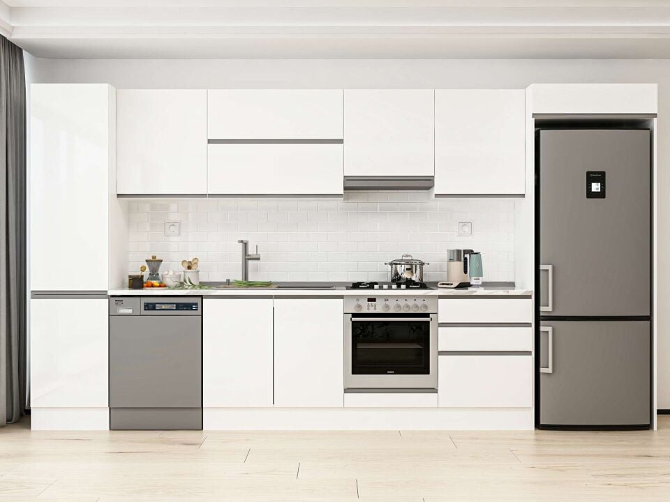 Alvinka 390X222 Cm High Gloss Mutfak Dolabı Mbb-E80B50S60-1