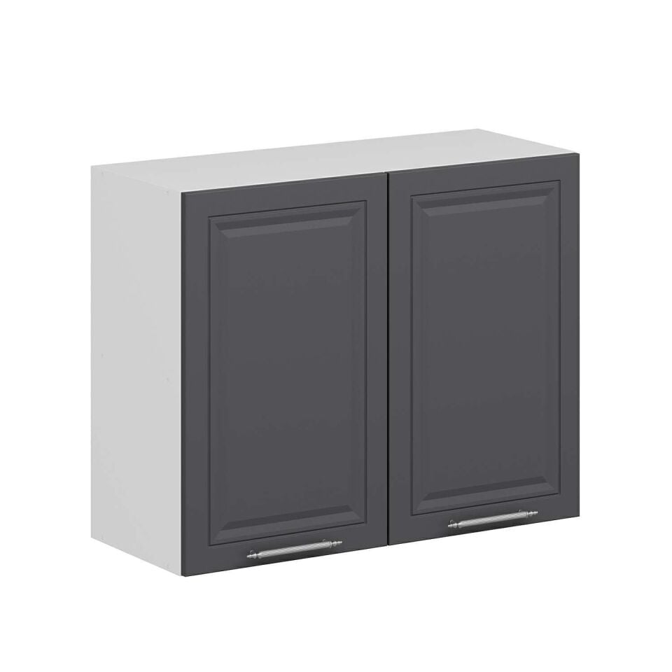 Alvinka Mutfak Modül Mbr_C Üst 2Dk1R 90-H72Cm Dolap Beyaz Antrasit