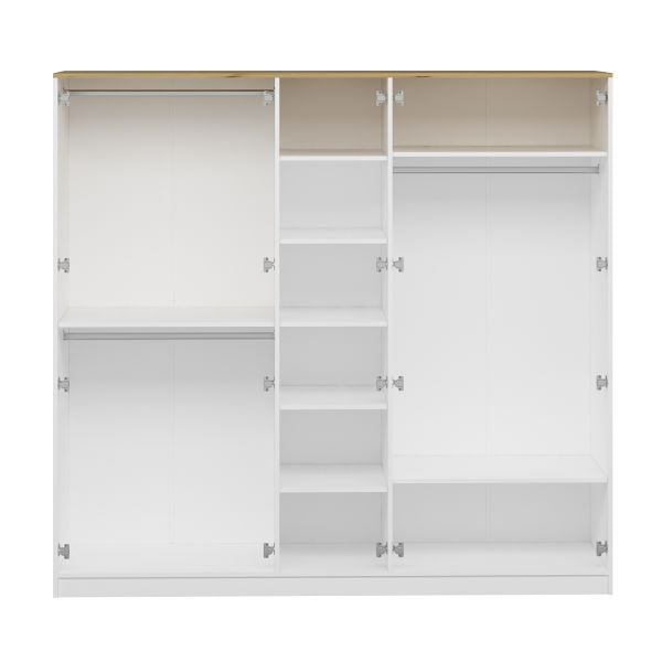 Lotus Bohem Tarz 5 Kapaklı Gardrop - Artisan/Beyaz