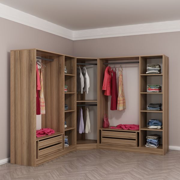 Kaleplus 7 Kapaklı 4 Çekmeceli Köşe Dolap Dore Dore Plus