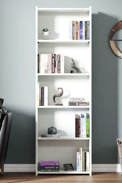 Ceramical Kts2 Modern Kitaplık / 5 Raflı - 60x180 Cm - Beyaz