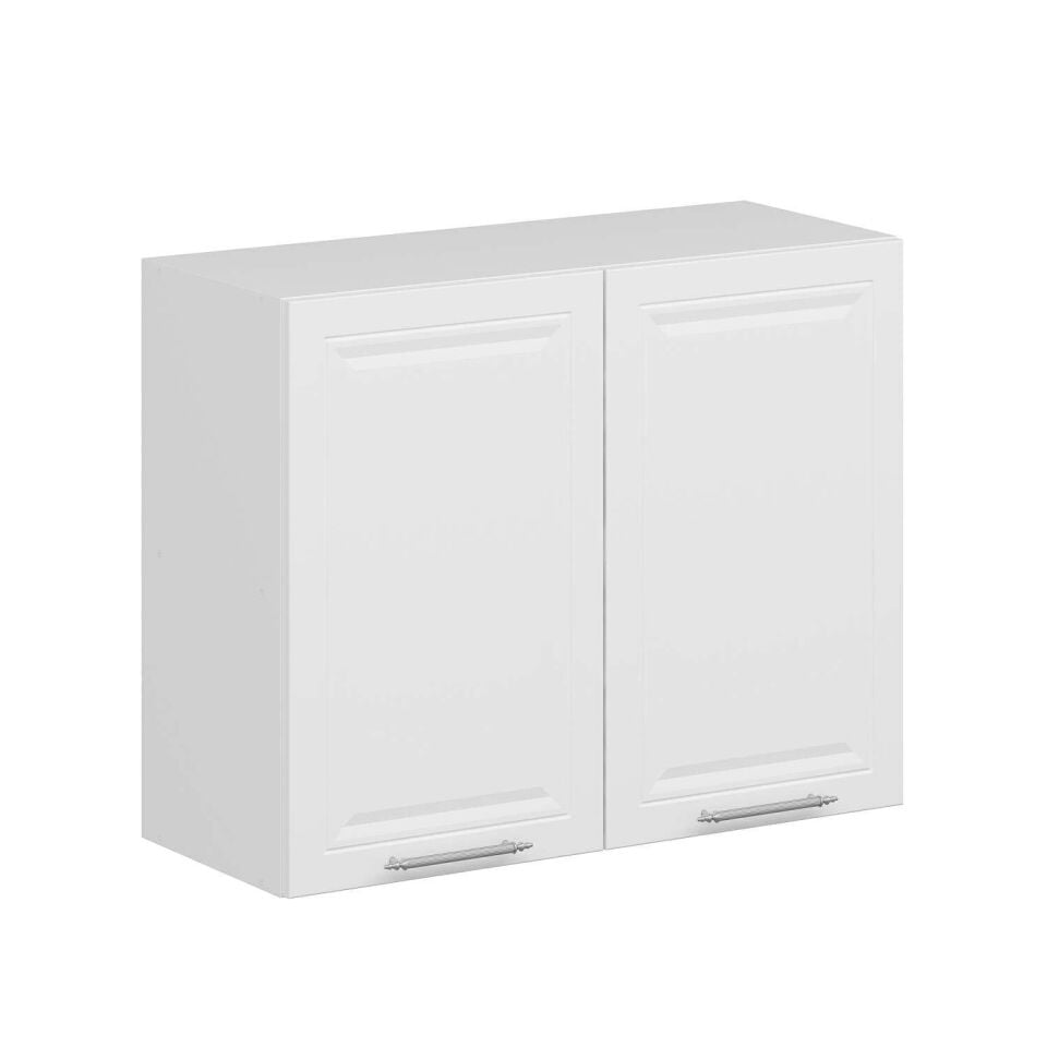 Alvinka Mutfak Modül Mbr_C Üst 2Dk1R 90-H72Cm Dolap Beyaz Beyaz