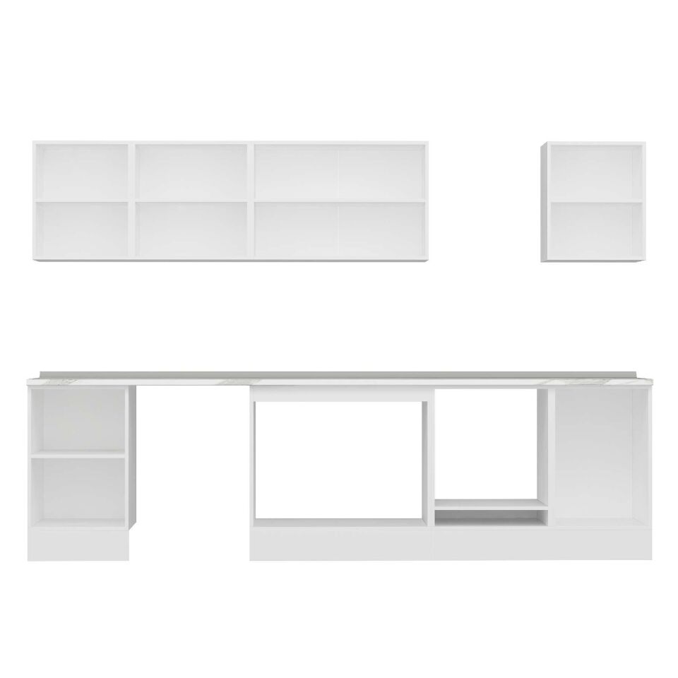 Alvinka 310X210 Cm Klasik Mebran Mutfak Dolabı M-E90S50S50-2 Mebran | Antrasit - Mdf
