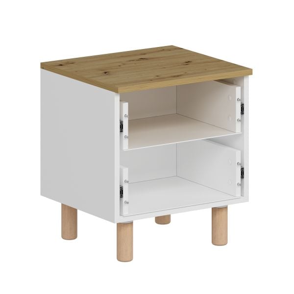 Lotus Bohem Tarz Komodin - Artisan/Beyaz