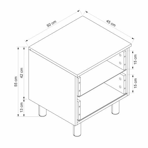 Lotus Bohem Tarz Komodin - Artisan/Beyaz
