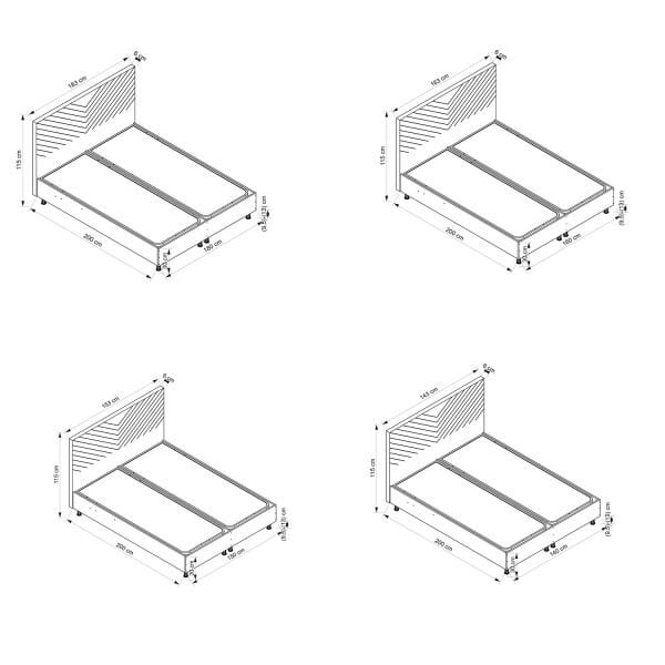 Riva Baza Başlık Yatak - Antrasit