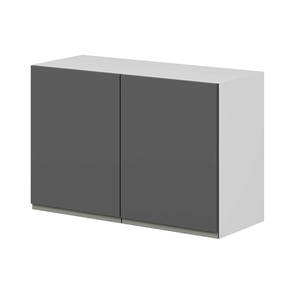 Alvinka Mutfak Modül Hg_J Üst 2Dk1R 90-H60Cm Dolap Beyaz Antrasit Mdf