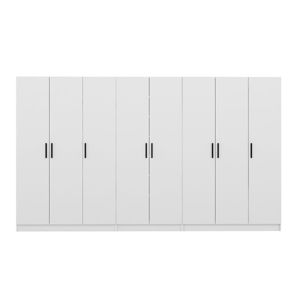 Minar Kale 210 Cm 8 Kapaklı 4B Raf Portmanto Beyaz