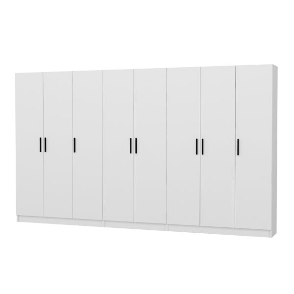 Minar Kale 210 Cm 8 Kapaklı 4B Raf Portmanto Beyaz