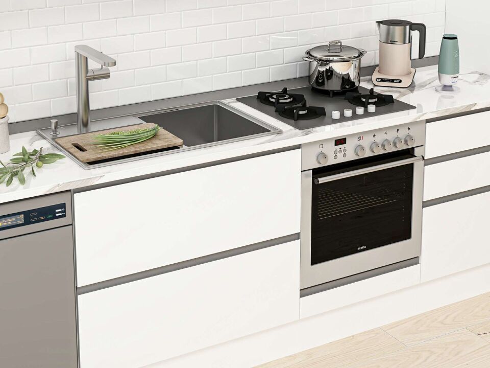 Alvinka 385X240 Cm High Gloss Mutfak Dolabı Mbb-E80B45S60-1 High Gloss | Beyaz - Mdf