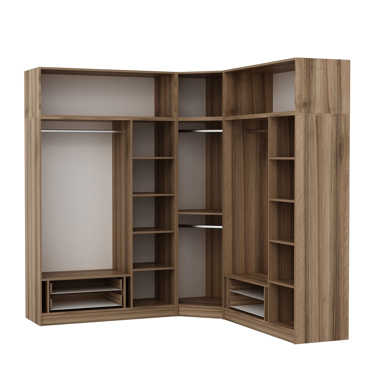 Kaleplus 7 Kapaklı 4 Çekmeceli Köşe Dolap + Yüklük Dore Dore Plus