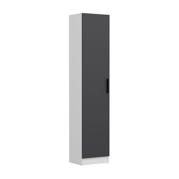Minar Kale 210 Cm 1 Kapaklı 1B Raf Portmanto Beyaz Antrasit