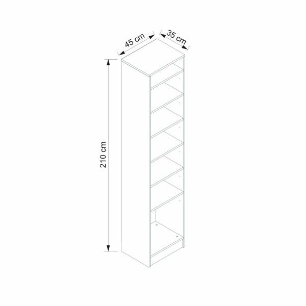 Minar Kale 210 Cm 1 Kapaklı 1B Raf Portmanto Beyaz Antrasit