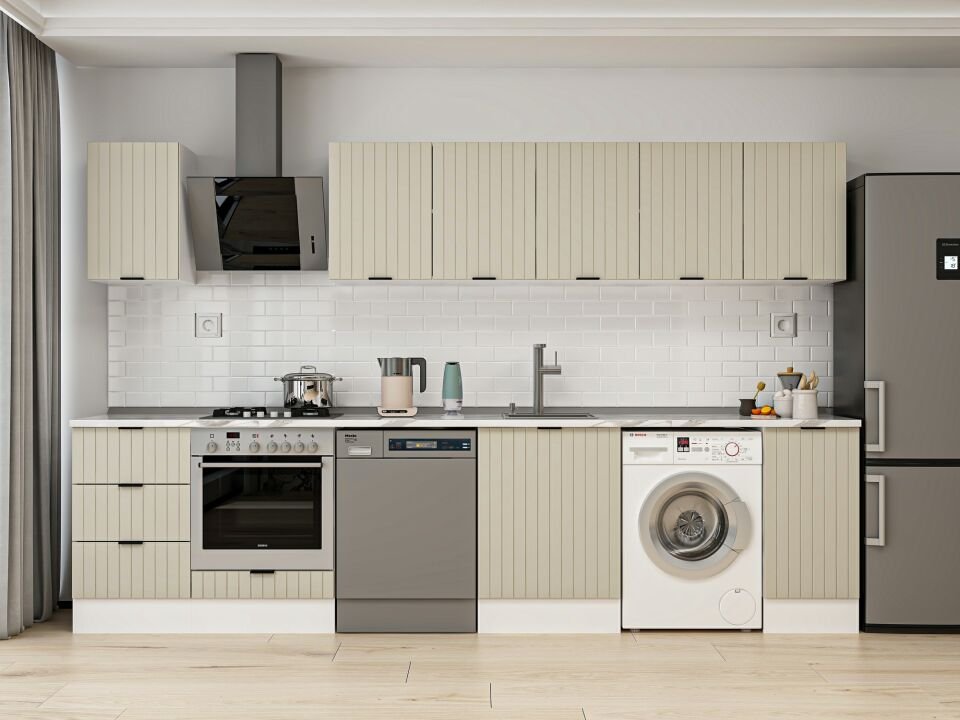 Alvinka 330X210 Cm Mbr_B Mutfak Dolabı Kumtaşı - Mdf