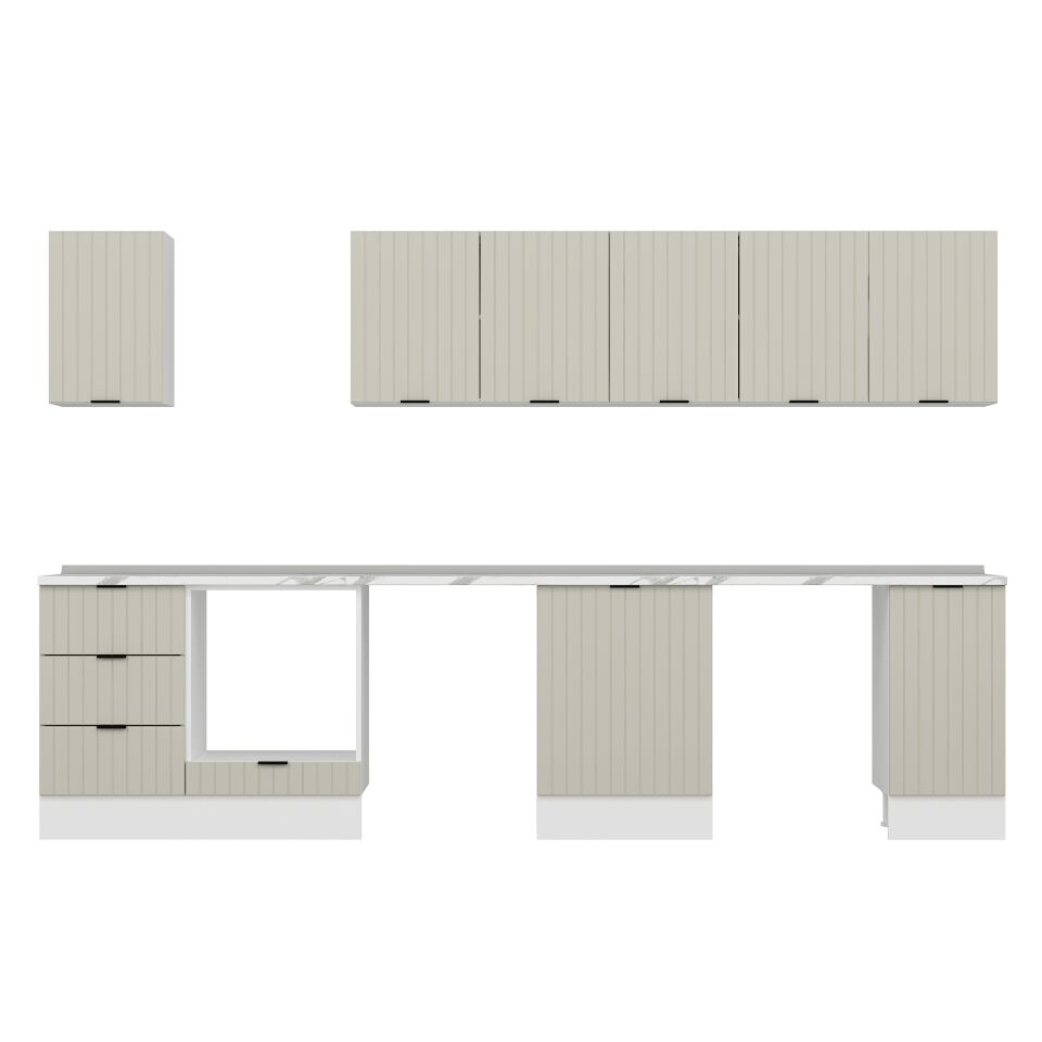 Alvinka 330X210 Cm Mbr_B Mutfak Dolabı Kumtaşı - Mdf