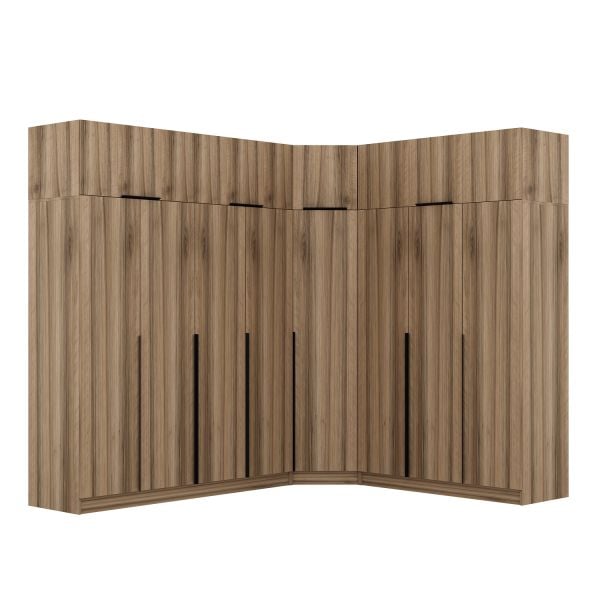 Kaleplus 8 Kapaklı 4 Çekmeceli Köşe Dolap + Yüklük Dore Dore Plus