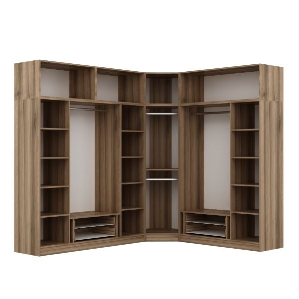 Kaleplus 8 Kapaklı 4 Çekmeceli Köşe Dolap + Yüklük Dore Dore Plus