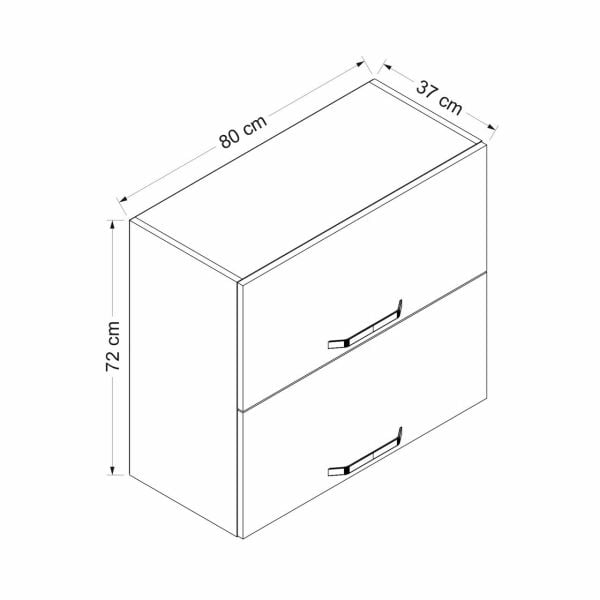 Minar Mutfak Üst Modül 2Yk1R 80Cm Dolap Beyaz - B1