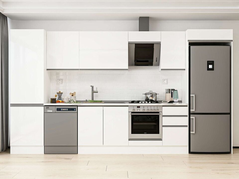 Alvinka 385X222 Cm High Gloss Mutfak Dolabı Mbb-E80B60S45-2
