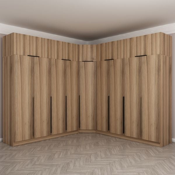 Kaleplus 9 Kapaklı 4 Çekmeceli Köşe Dolap + Yüklük Dore Dore Plus