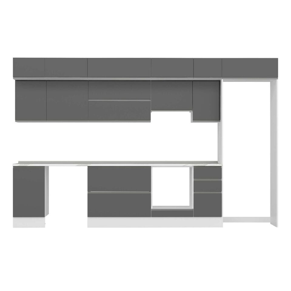 Alvinka 365X240 Cm High Gloss Mutfak Dolabı Mb-E80S45S40-1