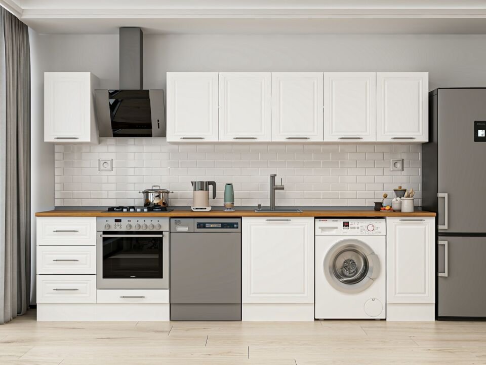 Alvinka 330X210 Cm Mbr_C Mutfak Dolabı Beyaz - Mdf