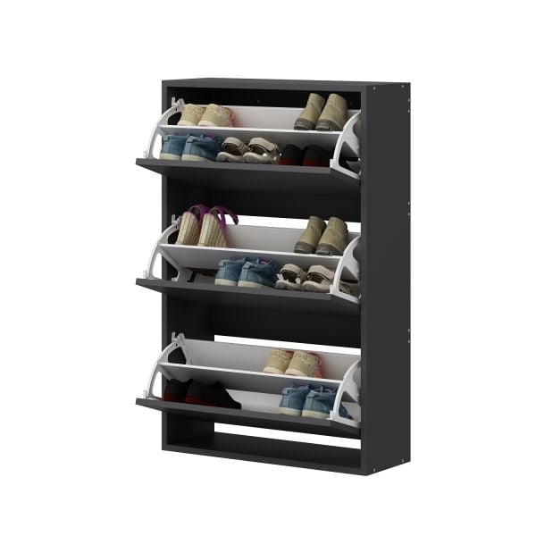 Lupa Düşer Kapaklı 3 Bölmeli Ayakkabılık - Antrasit