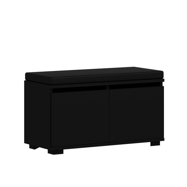 Minar Drago Oturaklı Ayakkabılık ve Puf - Siyah