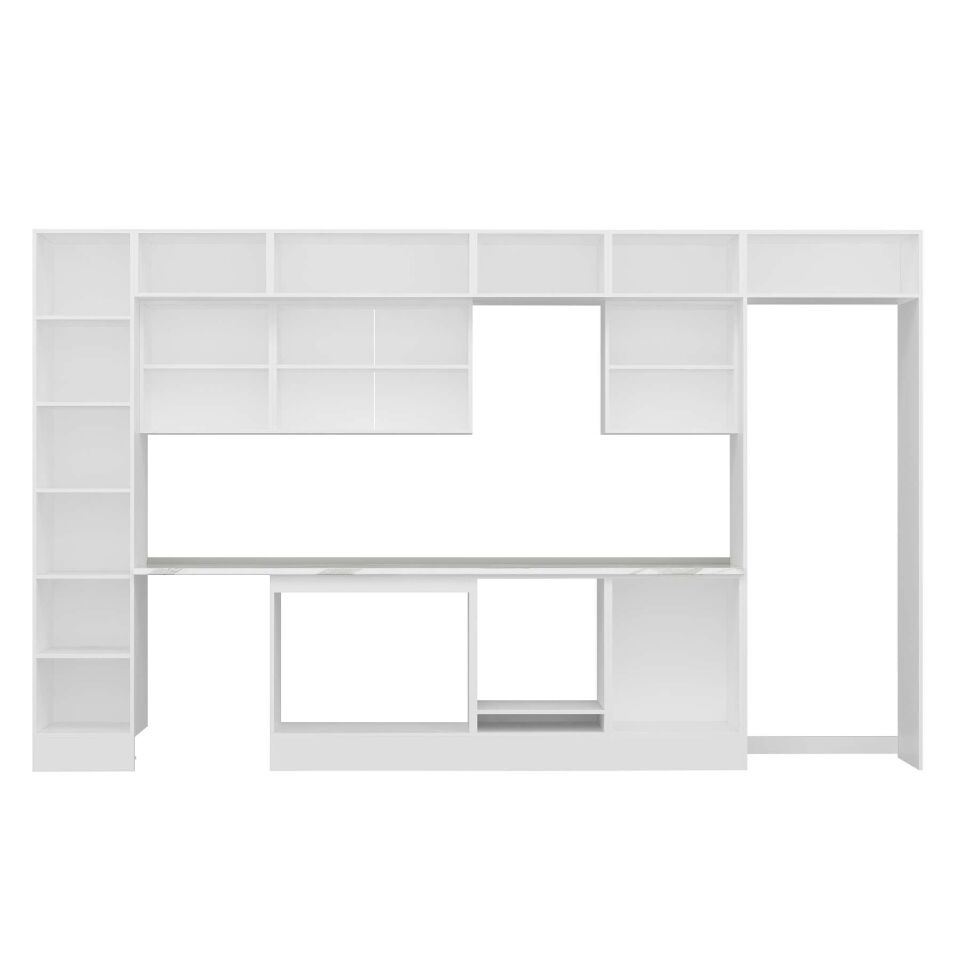 Alvinka 385X240 Cm High Gloss Mutfak Dolabı Mbb-E80B45S60-2 High Gloss | Antrasit - Suntalam