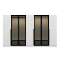 Kale Plus 7 Mebran Kapaklı 4Ç Dolap Beyaz Mebran Füme Cam 210CM