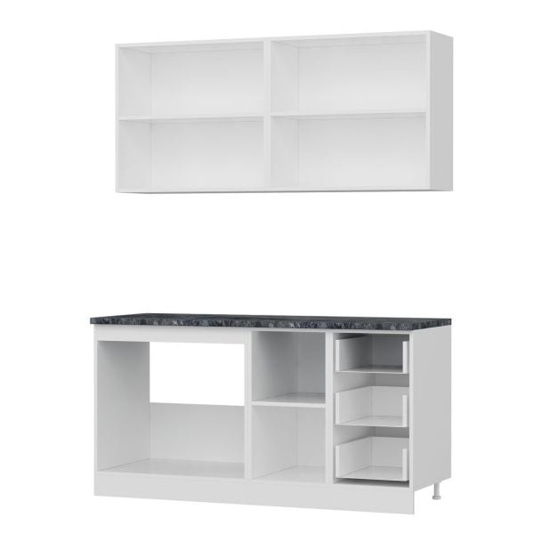 Minar 160 Cm Mutfak Dolabı Beyaz Antrasit 160-A1