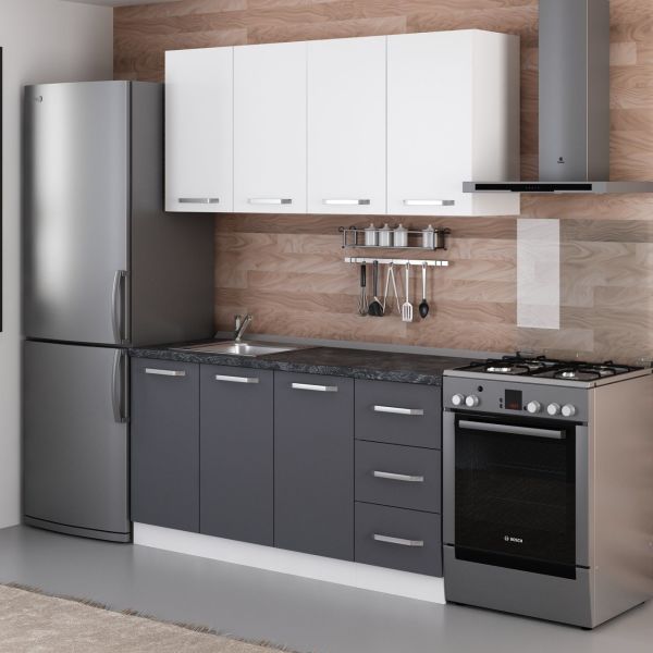 Minar 160 Cm Mutfak Dolabı Beyaz Antrasit 160-A1