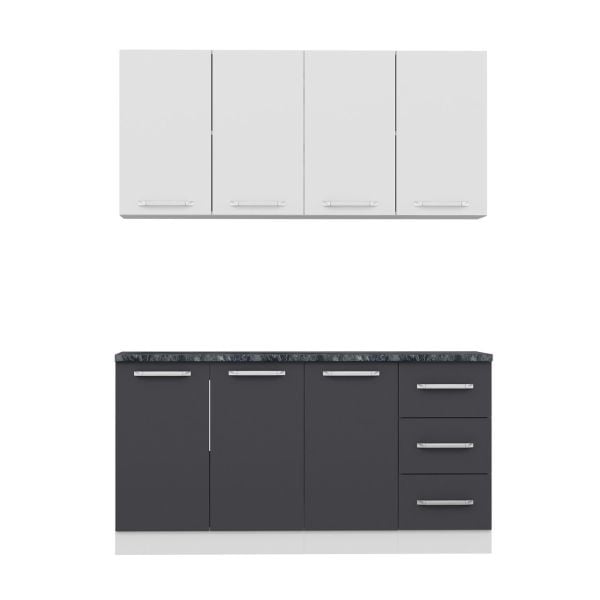 Minar 160 Cm Mutfak Dolabı Beyaz Antrasit 160-A1