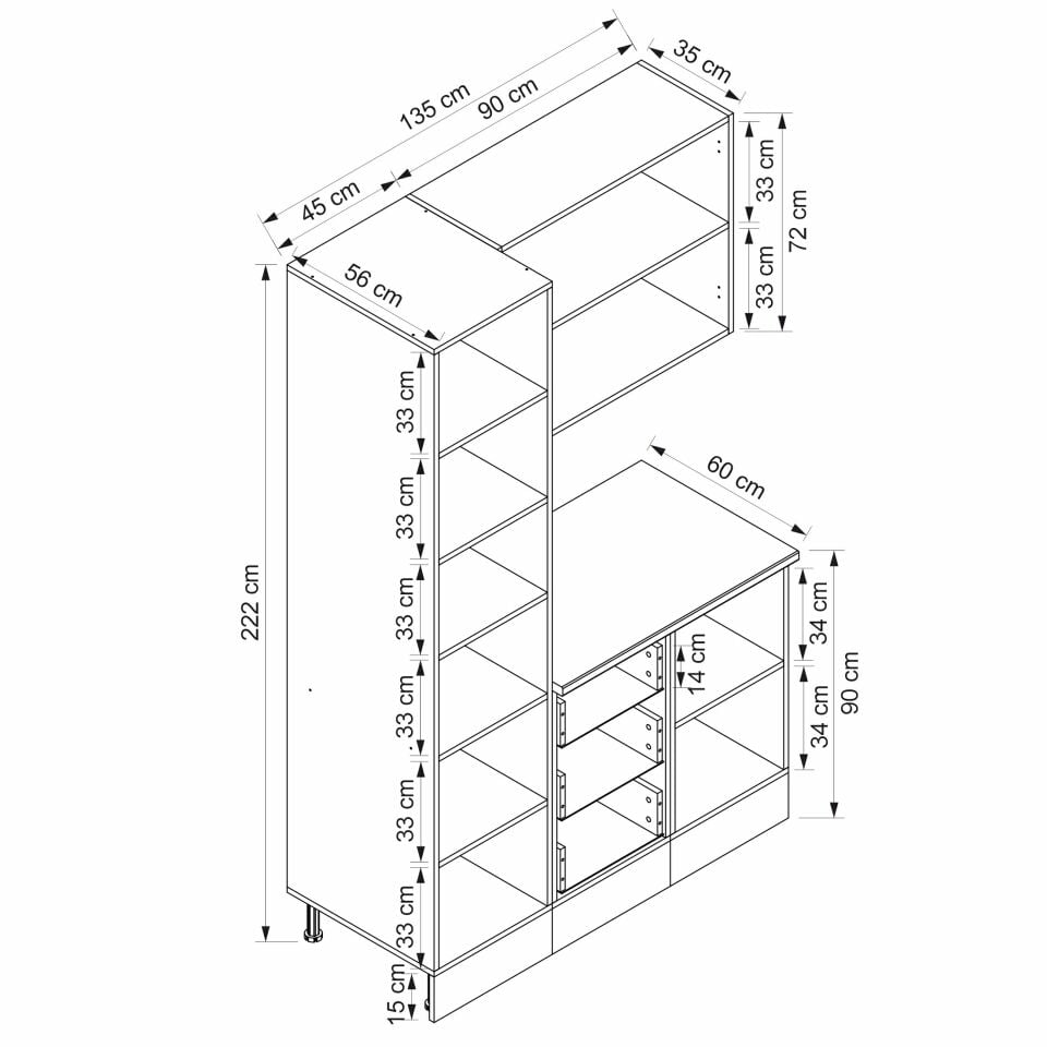 Alvinka Kahve Köşesi 135Cm Mbr_C Beyaz Antrasit Füme Cam