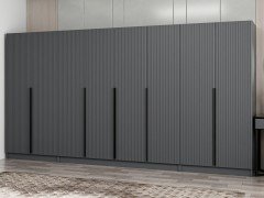 Kale Plus 8 Mebran Kapaklı 2Ç Dolap Antrasit Mebran 210CM