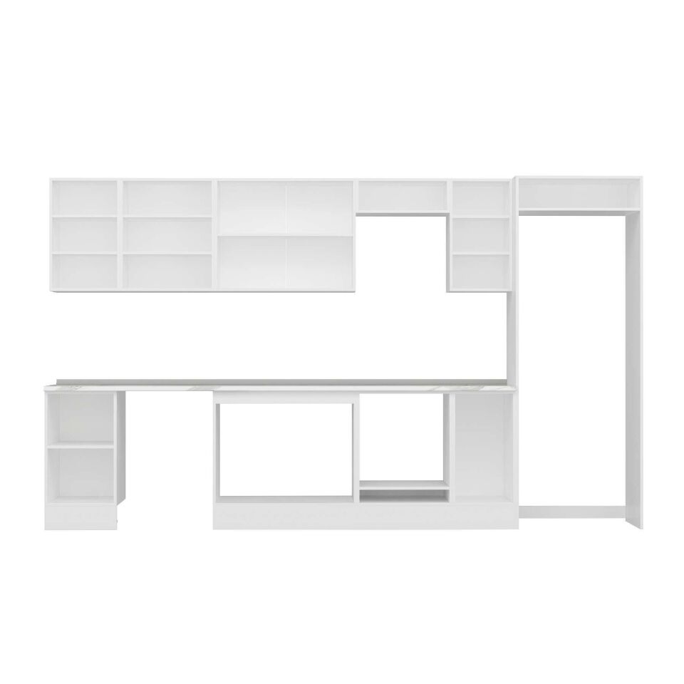 Alvinka 365X222 Cm High Gloss Mutfak Dolabı Mb-E80S45S40-2 High Gloss | Antrasit - Suntalam