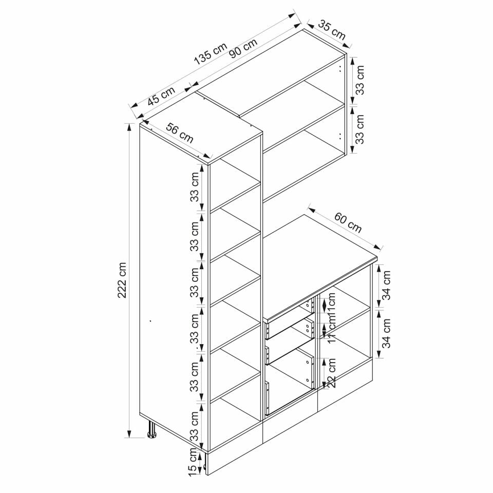 Alvinka Kahve Köşesi 135Cm Mbr_C Beyaz Beyaz