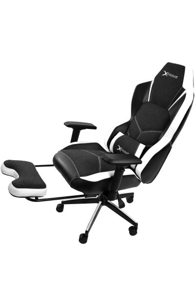 XPrime Tyler Oyuncu Koltuğu Hybrid Kumaş 4D Kolçak Ayak Uzatmalı Beyaz