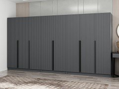 Kale Plus 8 Mebran Kapaklı 4Ç Dolap Antrasit Mebran 210CM