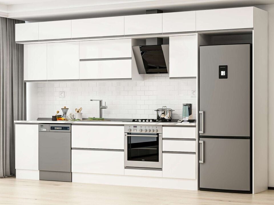 Alvinka 375X240 Cm High Gloss Mutfak Dolabı Mb-E80S45S50-2