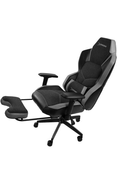 XPrime Tyler Oyuncu Koltuğu Hybrid Kumaş 4D Kolçak Ayak Uzatmalı Gri