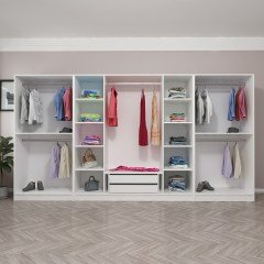 Kale Plus 8 Mebran Kapaklı 2Ç Dolap Beyaz Mebran 210CM