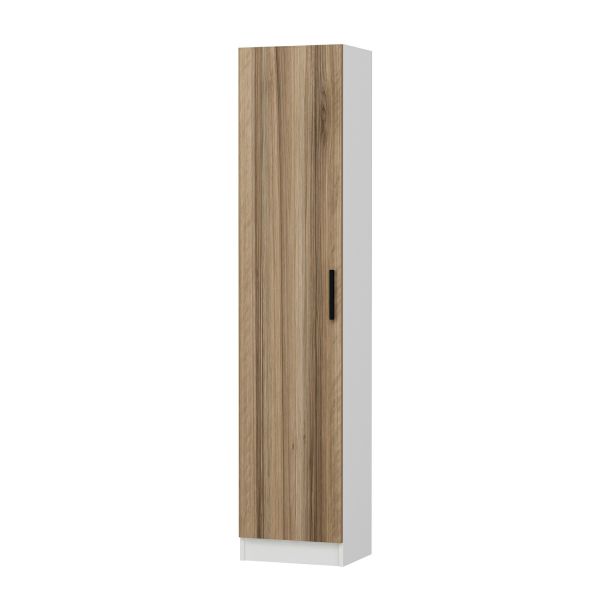 Minar Kale 210 Cm 1 Kapaklı 1B Raf Portmanto Beyaz Dore