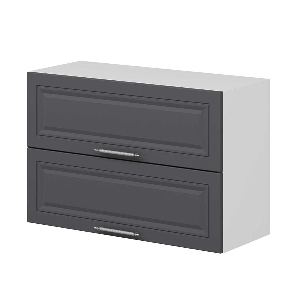 Alvinka Mutfak Modül Mbr_C Üst 2Yk1R 90-H60Cm Dolap Beyaz Antrasit