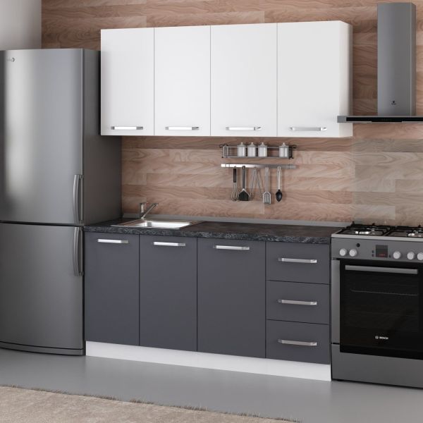 Minar 165 Cm Mutfak Dolabı Beyaz Antrasit 165-A1